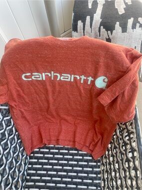 Carhartt Heathered Rust Logo Tee with Mint Graphic